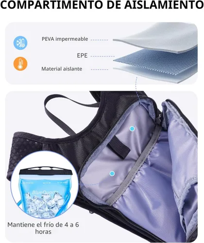 Vista 3 de Blue Quartz Mochila de hidratación con bolsa de agua de 2 L, mochila de agua de senderismo para mujeres y hombres, mochila ligera de ciclismo