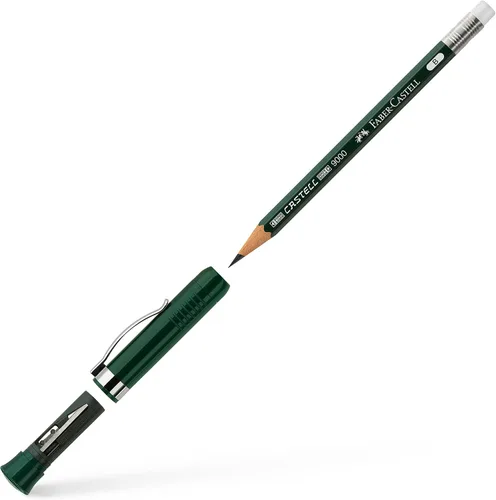 Vista 2 de Faber-Castell Perfect Pencil Castell 9000 en caja de regalo - Lápiz #2 con sacapuntas incorporado y extensor Escribe, afila, borra y protege