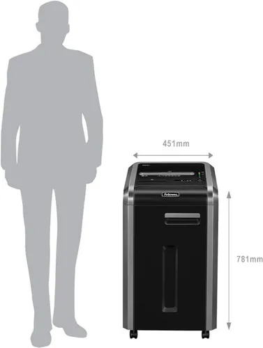 Vista 4 de Fellowes Powershred 225Mi - Trituradora de papel de grado comercial 100% a prueba de atascos de 14 hojas (4620001)