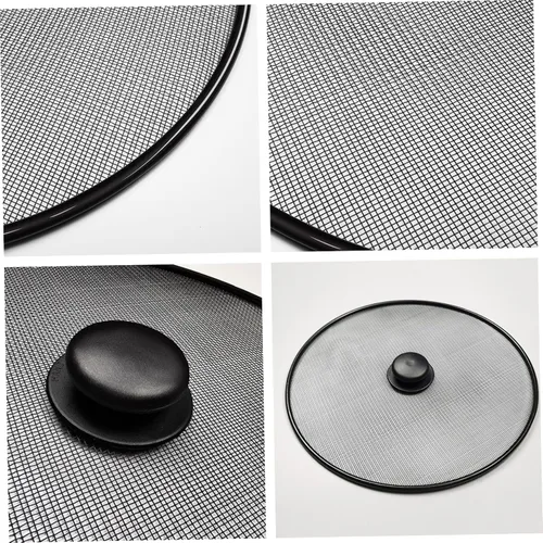 Vista 5 de Frying Pan Splatter Guard 3Pcs – Grease Splatter Screen Mesh Oil Proof Pot Lid Kitchen Accessories