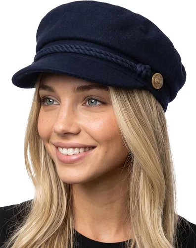 Vista 32 de Funky Junque Gorra de pescador griego, gorra de algodón para panaderos Floral - Denim