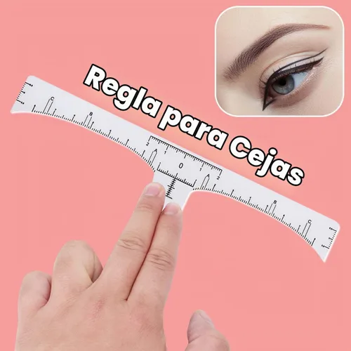 Vista 3 de KINGMAS - Paquete de 100 reglas para cejas, plantilla desechable para microblading Guía adhesiva de cejas para herramientas de medición para cejas