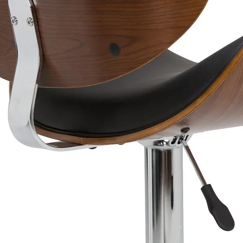 Vista 5 de SIMPLIHOME Marana - Taburete de bar giratorio ajustable, altura del asiento de 37 a 45 pulgadas, taburete tapizado en piel sintética vegana negra