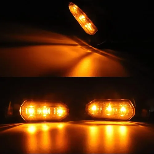 Vista 4 de Lámpara intermitente de 0.315 in Mini motocicleta LED intermitente ámbar luz intermitente intermitente lámpara intermitente 12V Moto Indicador