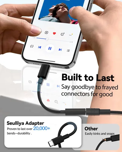 Vista 5 de Seulliya Adaptador USB C a conector de auriculares de 0.138 in para iPhone 15/16 Pro/Max, adaptador DAC de audio de alta resolución, convertidor