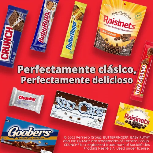 Vista 6 de Butterfinger and Co. Bolsa de dulces de chocolate a granel, mezcla de divertidos dedos de mantequilla, CRUNCH, Baby Ruth y 100 barras de chocolate