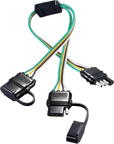 Vista 6 de NEWSUN® 10 pies 3 m de largo Arnés de cableado de remolque extensible premium 4 vías planas Conector de cableado de cobre chapado en plata de 4 10ft