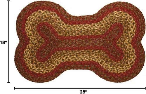 Vista 2 de IHF Rugs - Alfombra trenzada de hueso de perro canela