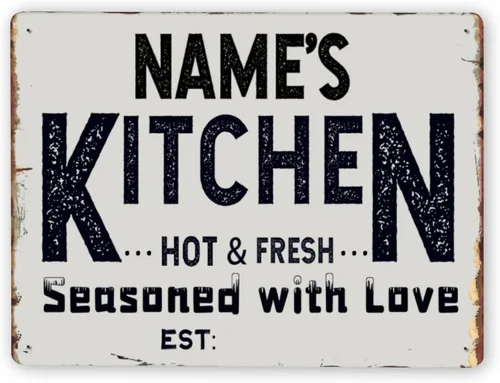 Vista 20 de Letreros de cocina personalizados personalizados para cocina, decoración de pared, letreros de metal para restaurante de mostrador, bar en casa