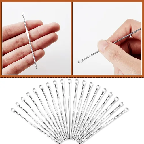 Vista 4 de Honoson - Herramienta de tallado de cera de acero inoxidable, 50 unidades Kit de tallado de cucharas, herramientas de arcilla, accesorios de cera
