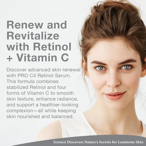 Vista 2 de Lira Clinical Pro C4 - Suero de retinol – Suero facial antienvejecimiento con células madre vegetales – Vitamina C con regaliz y extracto de oliva