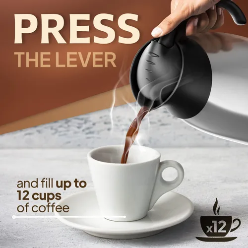 Vista 4 de Jarra de café para mantener el café caliente, jarra térmica aislada al vacío de 68 onzas por Coffmax