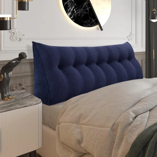 Vista 61 de Almohada de cabecera gruesa totalmente rellena tamaño Queen, cabecera acolchada suave y firme, soporte grande, triangular, almohada de cuña