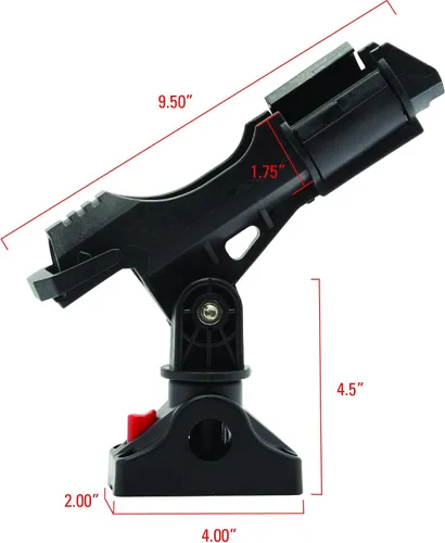 Vista 6 de Extreme Max 3006.8615 Soporte para caña de pescar con poste ajustable y bloqueo de montaje fijo, color negro