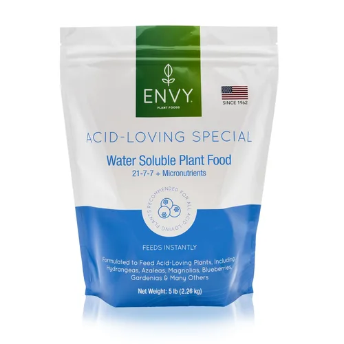 Vista 6 de ENVY Plant Foods Especial amante de los ácidos Fertilizante soluble en agua Alimento vegetal de hortensias, azaleas y bayas (0.5 libras)