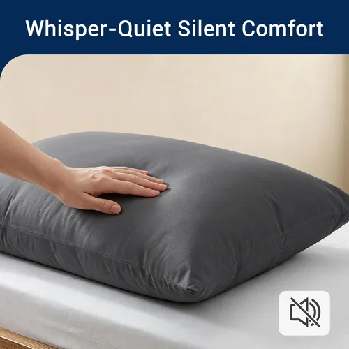 Vista 4 de Juego de 2 protectores de almohada ultra suaves impermeables, de tamaño estándar, transpirables y silenciosos, fundas a prueba de sudor y aceite