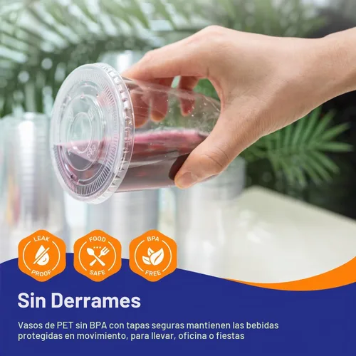 Vista 4 de 50PCS 14 oz Clear Plastic Cups with Lids and Dark Green Straws Transparente