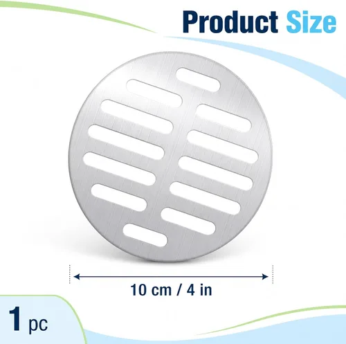 Vista 4 de 3.9 Inch Shower Drain Cover Round Showers Drains Strainer Grid