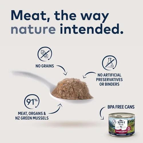 Vista 2 de ZIWI Peak Comida Húmeda Enlatada para Perros – Totalmente Natural, Alta en Proteínas, Sin Granos, Ingredientes Limitados, con Superalimentos