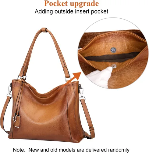 Vista 3 de Over Earth Bolsos de cuero suave para mujer, bolso de hombro tipo hobo grande