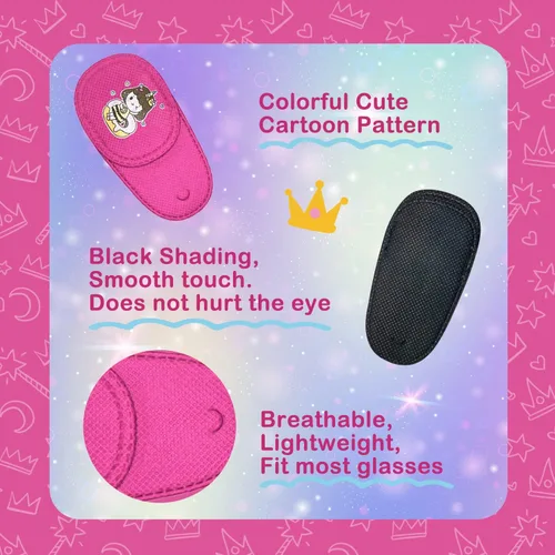Vista 4 de WSHSTS 6 parches de ojos para niños, niñas, niños, parche colorido suave para ojos, parches para ojos perezosos, ojos izquierdo o derecho