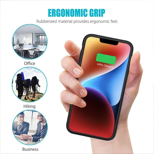 Vista 7 de Funda de batería para iPhone 14, Full Encircle 7000mAh Ultra-Slim Recargable Inteligente Portátil Cubierta de Carga Extendida Batería Compatible