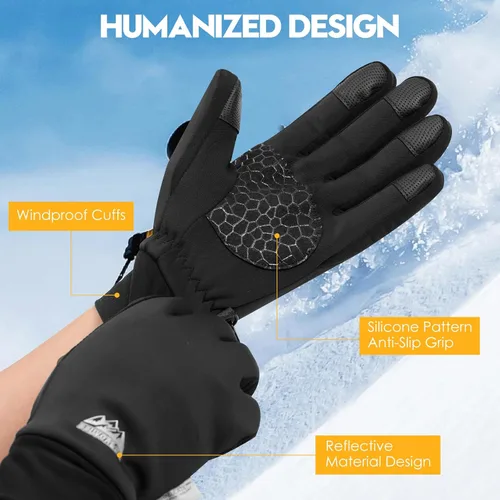Vista 3 de Bruvoalon Guantes de invierno para mujeres y hombres, aislamiento térmico 3M, tela de licra, resistentes al viento, pantalla táctil
