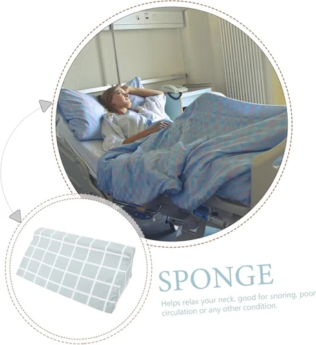 Vista 6 de Almohada de cuña triangular para pacientes postrados en cama, cojín de reposicionamiento corporal de espuma de alta densidad, soporte