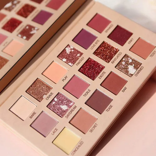 Vista 3 de Paleta de sombra de ojos de la belleza de 18 colores, polvo liso pigmentado encantador del maquillaje del ojo