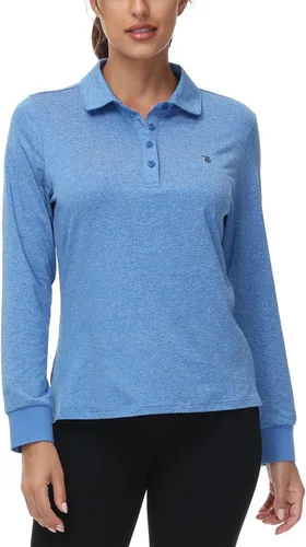 Vista 2 de Rdruko Polo de manga larga para mujer, camisetas deportivas casuales