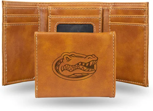 Vista 160 de NCAA Rico Industries - Billetera triple grabada con láser, con grabado láser, accesorio para hombre