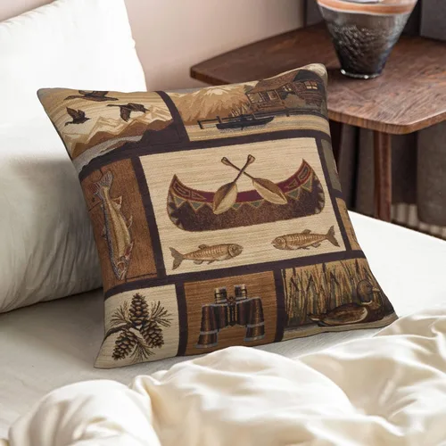 Vista 7 de Juego de 2 fundas de almohada cuadradas de 18x18 pulgadas, fundas de almohada decorativas retro negras estilo rústico para casa, sofá, fundas