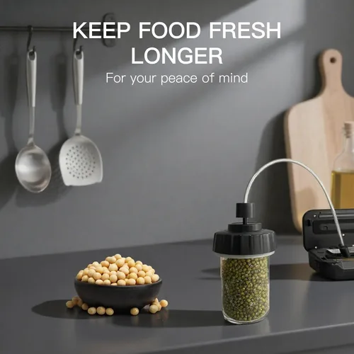 Vista 4 de MEGAWISE Kit de accesorios de sellado de tarros para máquinas de vacío MEGAWISE &FoodSaver de boca regular y ancha