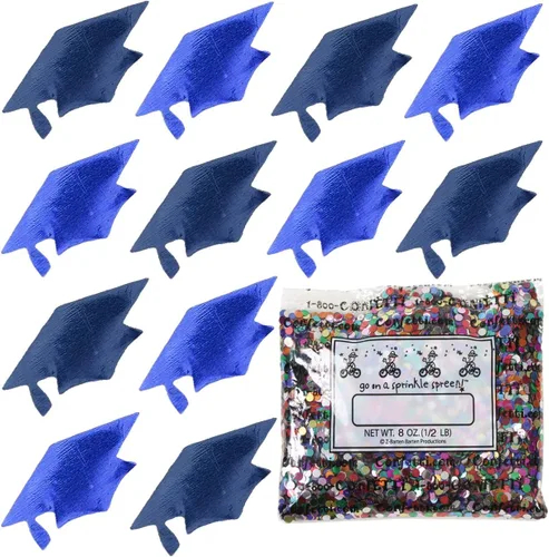 Vista 157 de Confetti Grad Cap Negro, Azul Marino Combo - 2 bolsas de media onza (1 oz)