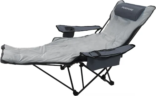 Vista 16 de Paquete de 2 sillas reclinables de camping de 4 posiciones con reposapiés, cómoda para adultos, silla de playa plegable de malla de 265 libras