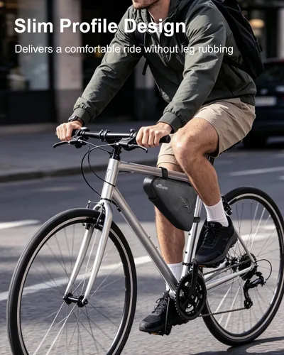 Vista 8 de NDakter Bolsa de Almacenamiento para Cuadro de Bicicleta 2L, Bolsa Triangular Impermeable para Bicicleta, Paquete de Ciclismo para Teléfono