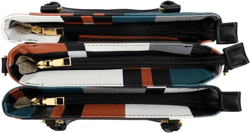 Vista 5 de KKXIU Bolsos tipo satchel para mujer con asa, bolsos de hombro y carteras con bolsillos y cremallera, bolsos cruzados de cuero