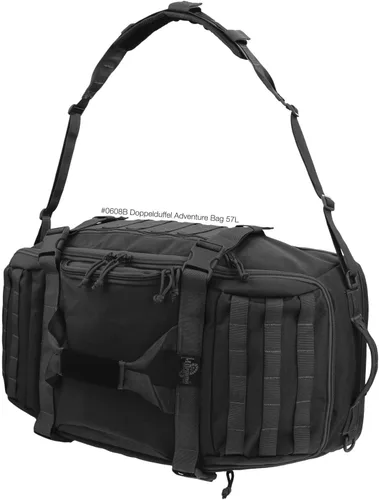 Vista 5 de Maxpedition Doppelduffel bolsa de aventura. Negro