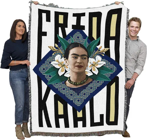 Vista 16 de Pure Country Weavers Frida Kahlo - Manta de mujer hermosa – Tapiz de regalo tejido de algodón – Fabricado en los Estados Unidos (72 x 54 pulgadas)