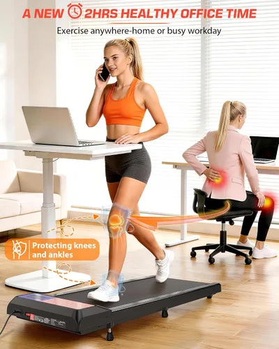 Vista 10 de Walking Pad with Incline 10% & Decline -4%, Under Desk Treadmill for Office, Portable Treadmills, Compact Treadmill for Small Space, 265lbs
