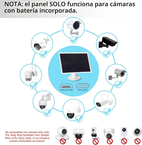 Vista 7 de Cargador de panel solar de 6 W, panel solar con micro USB y puerto USB-C para cámara de batería recargable DC 5 V para exteriores, IP66 resistente