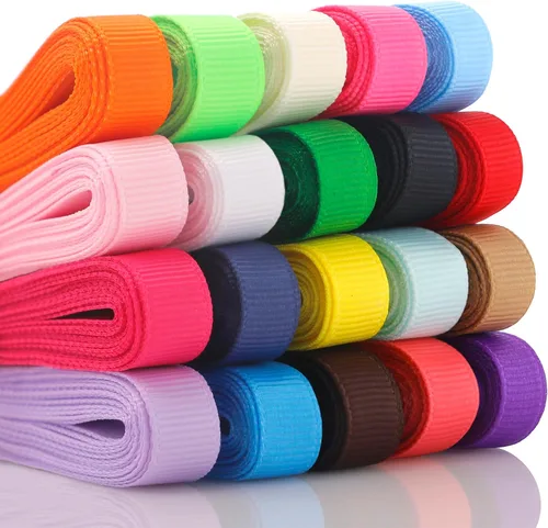 Vista 11 de QingHan Cinta de grogrén de 3/8 pulgadas para regalos, envoltura, manualidades, boutique, cinta de tela, 160 yardas (80 x 2 yardas)