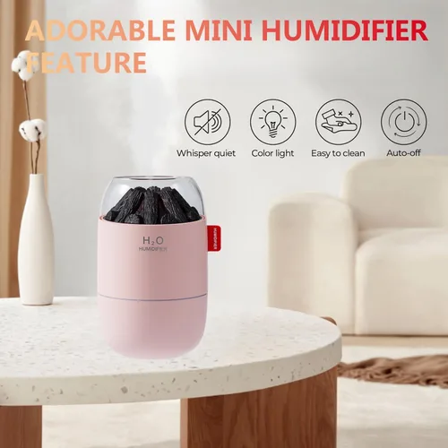 Vista 3 de Mini humidificador portátil, pequeña niebla fría, humidificador personal de escritorio para dormitorio de bebé, viajes, oficina, hogar, 2 modos