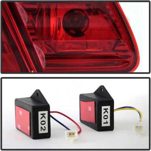 Vista 5 de ACANII - Para 1996-2002 Mercede-Benz W210 E300 E320 E430 E55 Luces traseras LED transparentes rojas Juego de lámparas de freno izquierda y derecha