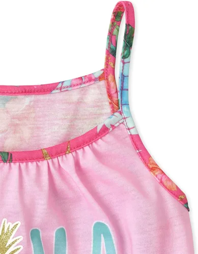 Vista 2 de The Children's Place Conjunto de pijama de 2 piezas sin mangas y pantalones cortos para niñas