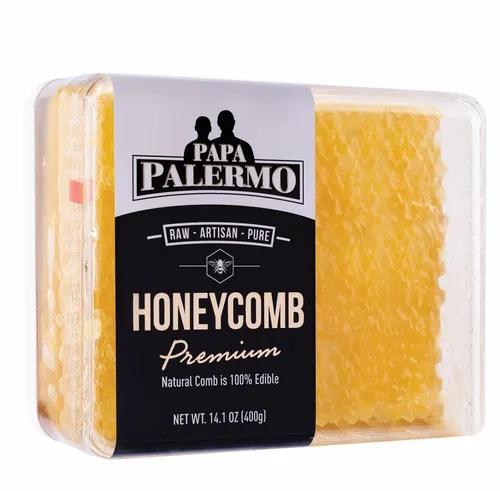 Vista 7 de Papa Palermo Honeycomb 100% comestible, totalmente natural, panal crudo gourmet, sin aditivos, sin conservantes - 7.05 onzas