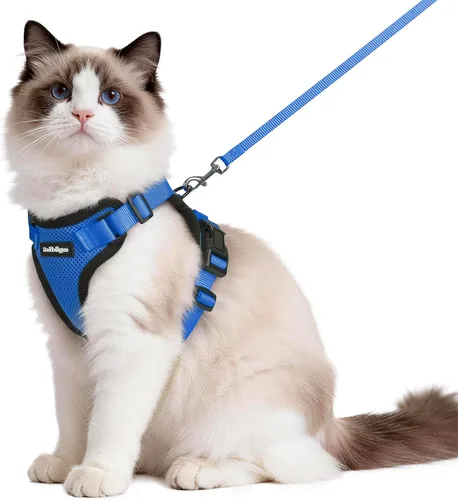 Vista 69 de rabbitgoo Cat Harness and Leash Set, Escape Proof Vest, XXS, Berry Pounce Soft Breathable Mesh, No-choke Adjustable Fit, Snap Buckles, Sturdy
