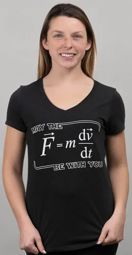 Vista 7 de May The (F=m*dv/dt) Be with You Camiseta divertida de ciencia de la física para mujer