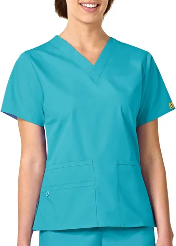 Vista 6 de Wink Origins Bravo-Women's V-Neck Scrub Top Negro