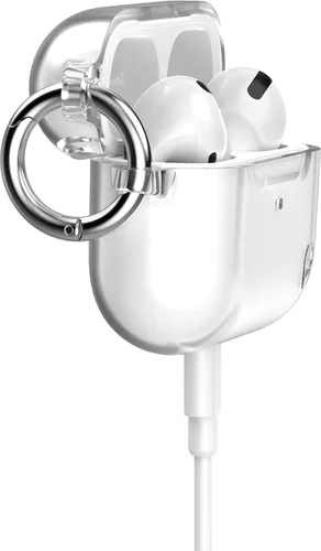 Vista 4 de Speck Productos Presidio Clear - Funda para Airpods Pro de 2ª/1ª generación, transparente/plateado brillante